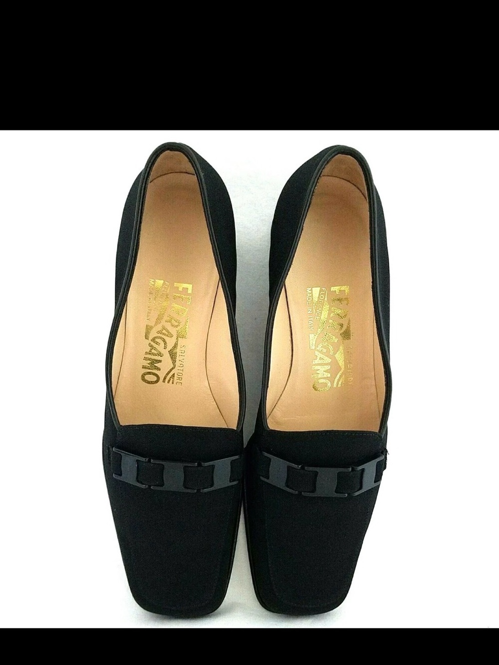 Salvatore Ferragamo Black Suede Square-Toe Loafers